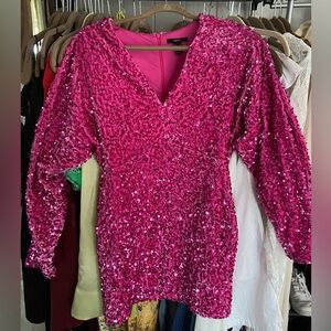 FOREVER 21 PINK GLITTER DRESS 🩷✨